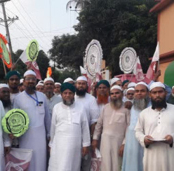 সোনারগাঁ বৈদ্যের বাজারে হাতপাখার গণসংযোগ ও লিফলেট বিতরণ