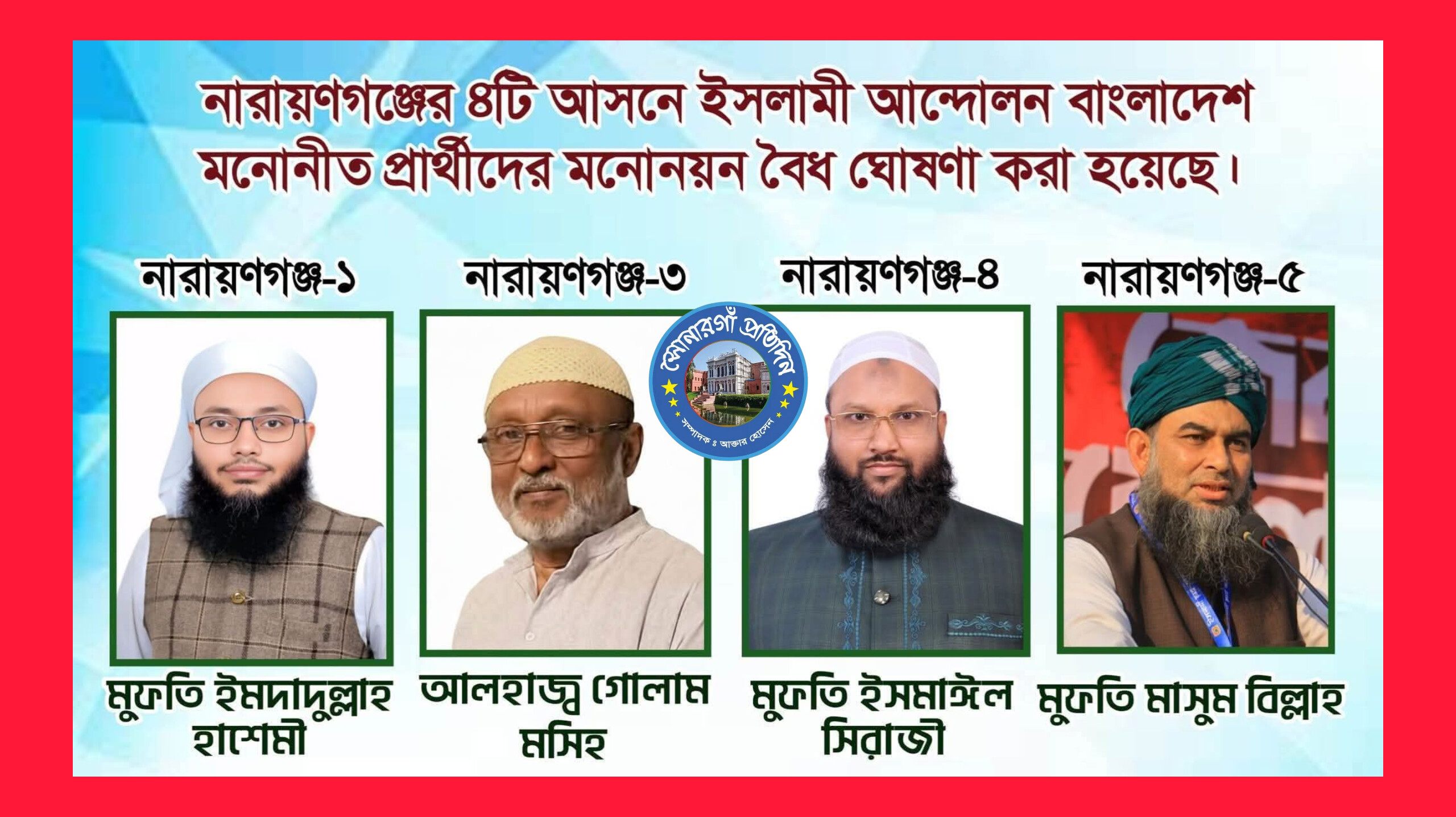 নারায়ণগঞ্জে ইসলামী আন্দোলনের চার প্রার্থীর মনোনয়ন বৈধ ঘোষণা